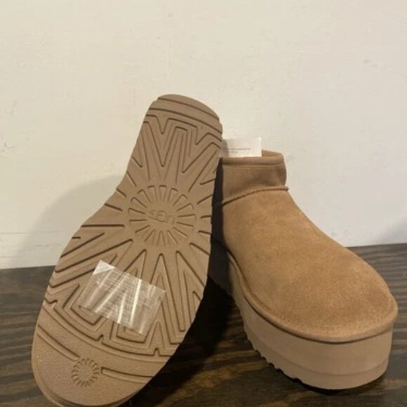 UGG Platform Ultra Mini Classic Chestnut Tan Boots Size 9 - BRAND NEW - Picture 6 of 7